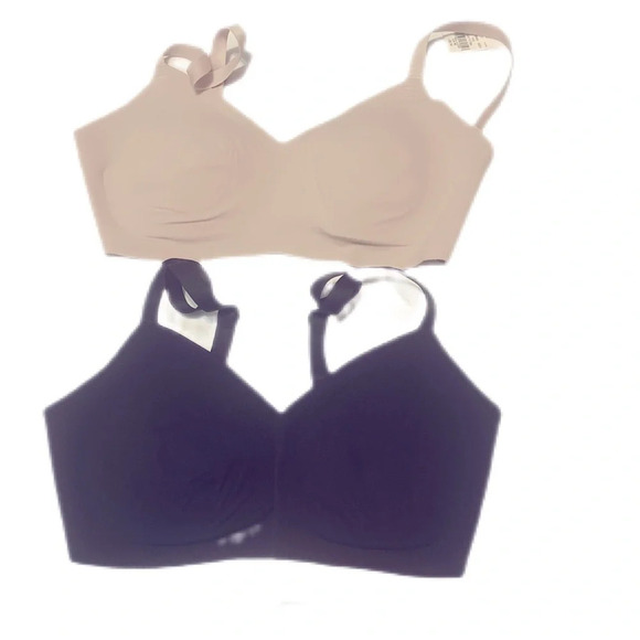 NWT 2x Aerie beige/black seamlesss strappy padded stretch comfortable bra M - Picture 2 of 2
